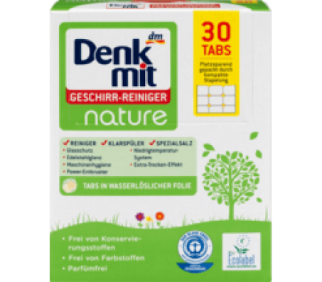Таблетки для посудомийної машини Denkmit Nature 30 шт - Купити в інтернет магазині DF.ZP.UA