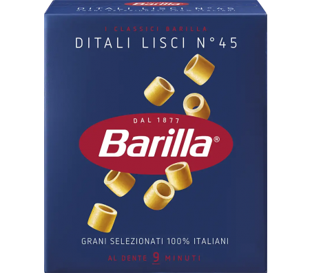 Макарони Barilla Ditali Lisci №45 (наперстки) 500 г/12