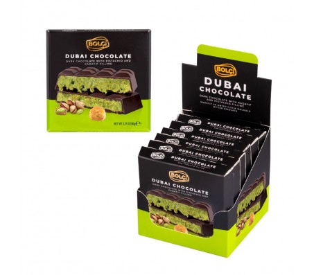 Шоколад Bolci Дубайський чорний з фісташкаю та кадаїфі 100 г
