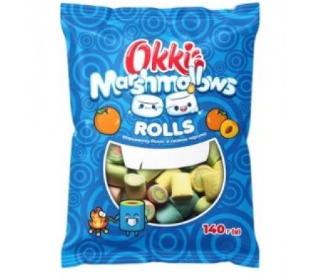Маршмеллоу Okki Marshmallows Rolls зі смаком персика 140 г - Купить в интернет магазине DF.ZP.UA