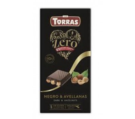 Шоколад Torras Zero чорний з фундуком 150 г/15