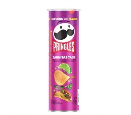 Чіпси Pringles Carnitas Taco м’ясний смак з лаймом і зеленню 158 г/14