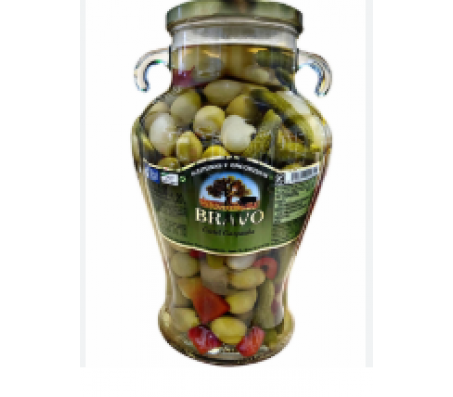 Оливки Bravo Коктель з перцем Амфора 2,5 кг/3