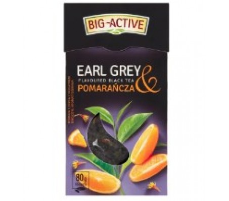 Чай чорний листовий Big Active Earl Grey з апельсином 100 г/12