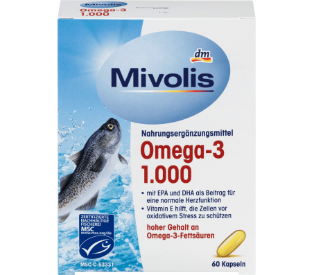 Вітамінний комплекс Mivolis DM Omega 3 1000 мг 60 шт - Купить в интернет магазине DF.ZP.UA