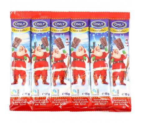 Цукерки шоколадні Only Санта Клаус на паличці 6 шт 78 г/28