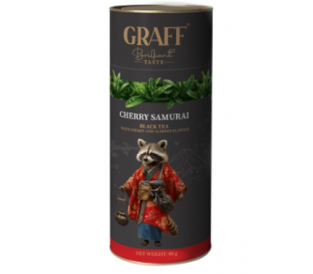 Чай чорний Graff Cherry Samurai з вишнею Тубус 80 г/10