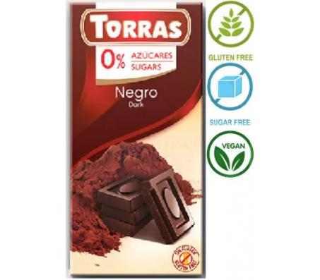 Шоколад Torras чорний без цукру 75 г/48 - Купить в интернет магазине DF.ZP.UA