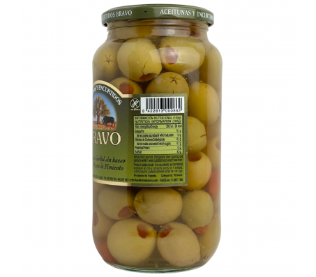 Оливки Bravo Гіганти фаршировані перцем 1000 г/6