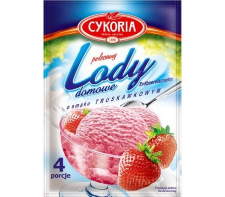 Суха суміш для приготування морозива Cykoria Lody полуничне 60 г/25