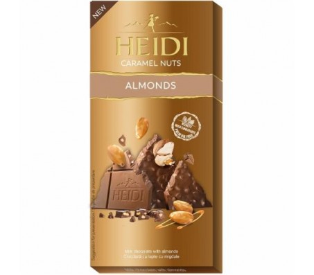 Шоколад Heidi молочний карамель та мигдаль 80 г/20