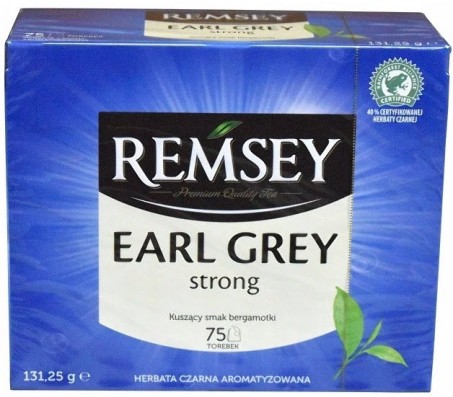 Чай чорний Remsey Earl Grey Strong 75 пак 131,25 г - Купить в интернет магазине DF.ZP.UA