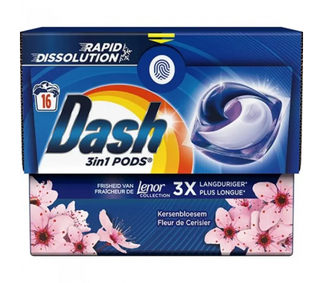 Капсули для прання Dash 3 in 1 Fleur de Cerisier 16 шт/3