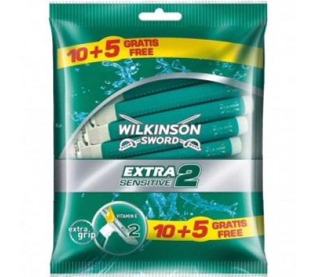 Одноразові станки Wilkinson Extra2 Essentials Sensitive 10+5 шт - Купити в інтернет магазині DF.ZP.UA