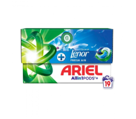 Капсули для прання Ariel Ленор фреш 19 шт