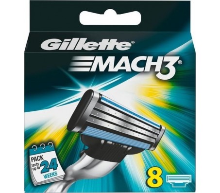 Змінні касети для гоління Gillette Mach 3 8 шт - Купити в інтернет магазині DF.ZP.UA