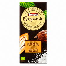 Шоколад Torras Organic чорний 70% какао з морською сіллю 100 г