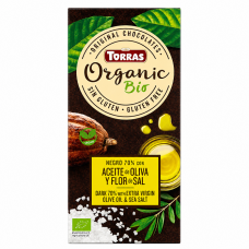 Шоколад Torras Organic чорний 70% з оливковою олією і морською сіллю 100 г