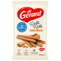 Вафельні трубочки Dr.Gerard Rolls Salted Caramel зі смаком солоної карамелі 144 г