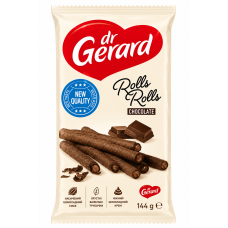 Вафельні трубочки Dr.Gerard Rolls Chocolate з шоколадною начинкою 144 г
