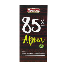 Шоколад Torras чорний без цукру, без глютену Africa 85% 100 г/12