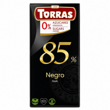 Шоколад Torras чорний 85% без цукру 75 г