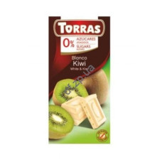 Шоколад Torras белый без сахара киви 80 г/12