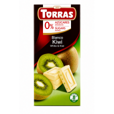 Шоколад Torras білий Ківі без цукру 80 г