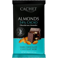 Шоколад Cachet чорний 54% cacao  Мигдаль 300 г/12