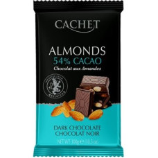Шоколад Cachet чорний 54% cacao  Мигдаль 300 г/12