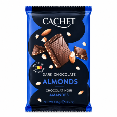 Шоколад Cachet черный 54% cacao Миндаль 300 г/12