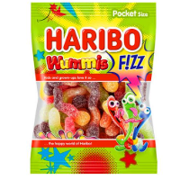 Цукерки жувальні Haribo Wummis Fizz Кислі черв'ячки 100 г/24