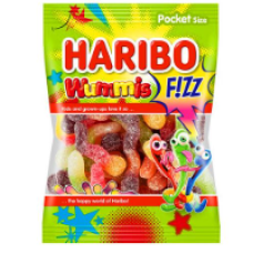 Цукерки жувальні Haribo Wummis Fizz Кислі черв'ячки 100 г/24