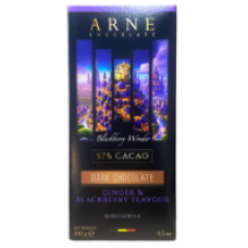 Шоколад Arne чорний 57% з імбирем та ожиною 100 г/12