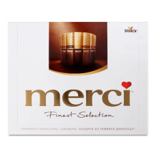 Цукерки шоколадні Merci асорті з темного шоколаду 250 г