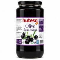 Маслини Hutesa чорні без кісточки 900 г