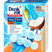 Блок для унитаза подвесной Denkmit Magic Twist Манго и Кокос 2 шт 90 г
