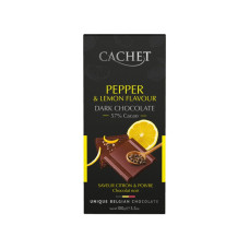 Шоколад Cachet чорний 57% Лимон і перець100 г/12