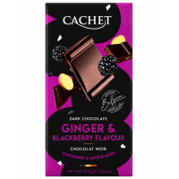 Шоколад Cachet чорний 54% cacao Ожина і імбир 100 г