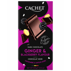 Шоколад Cachet чорний 54% cacao Ожина і імбир 100 г