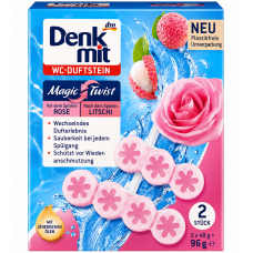 Блок для унітазу підвісний Denkmit Rose Litschi 2 шт 96 г