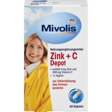 Біологічно активна добавка Mivolis Zink + C 60 шт