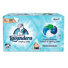 Капсули для прання Lavandera 4 в 1 Sensitive 24 шт
