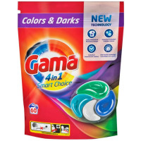 Капсулы для стирки Gama 4 в1 Color&amp;Dark 60 шт/6