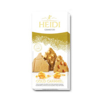Шоколад Heidi молочний Gold caramel з цільним карамелізованим фундуком 100 г/20