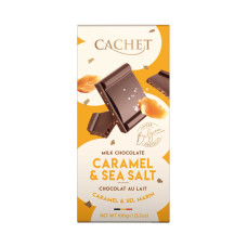 Шоколад Cachet молочний карамель і морська сіль 100 г/12