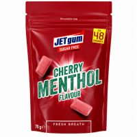 Жувальні гумки Jet gum Cherry mentol Вишня з ментолом без цукру 48 шт