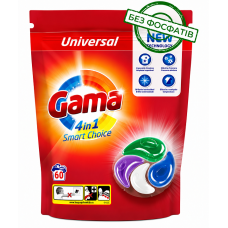 Капсули для прання Gama 4 в1 Universal 60 шт