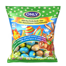 Цукерки Only Великодні яйця маленькі, праліне з горіховим кремом 400 г/10