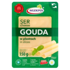 Сир твердий Mlekpol Gauda слайси 150 г/12